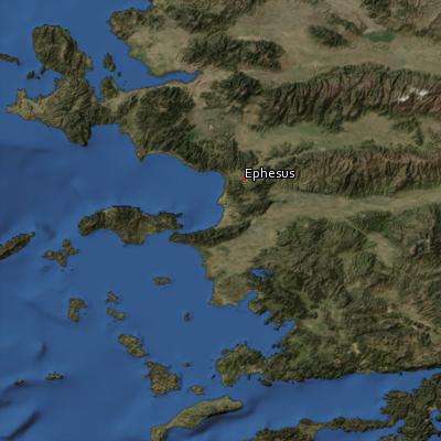 Satellite image of the places in Ephesians