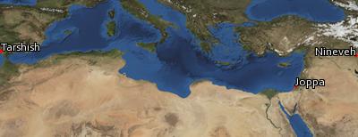 Satellite image of the places in Jonah
