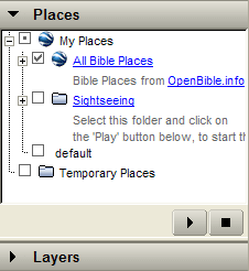 “All Bible Places” appears under “My Places” in the sidebar.