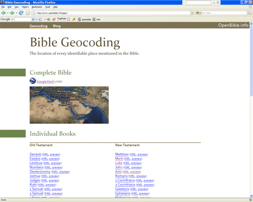 The Geocoding page on OpenBible.info